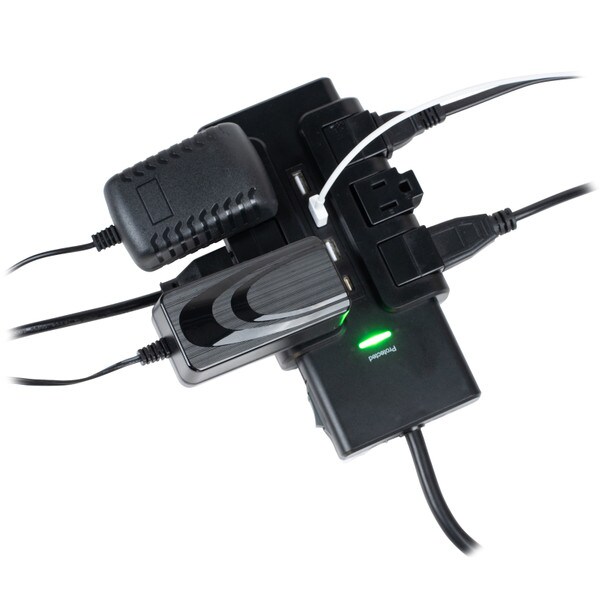 Main product image for 6-Outlets Extender Rotating Power Strip Surge Protector 6 ft Cord and 3 USB-A/1 USB-C PD Ports-Black125-602